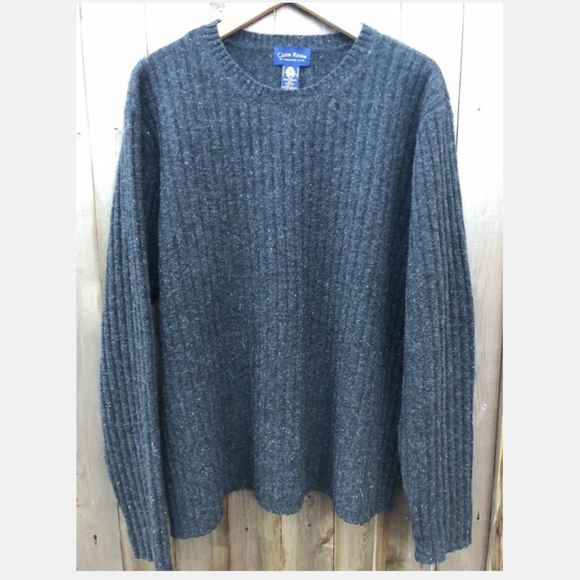 Club Room Charter Club Men’s 100% Lambswool Crewneck Sweater NWT Large Gray - Picture 2 of 5